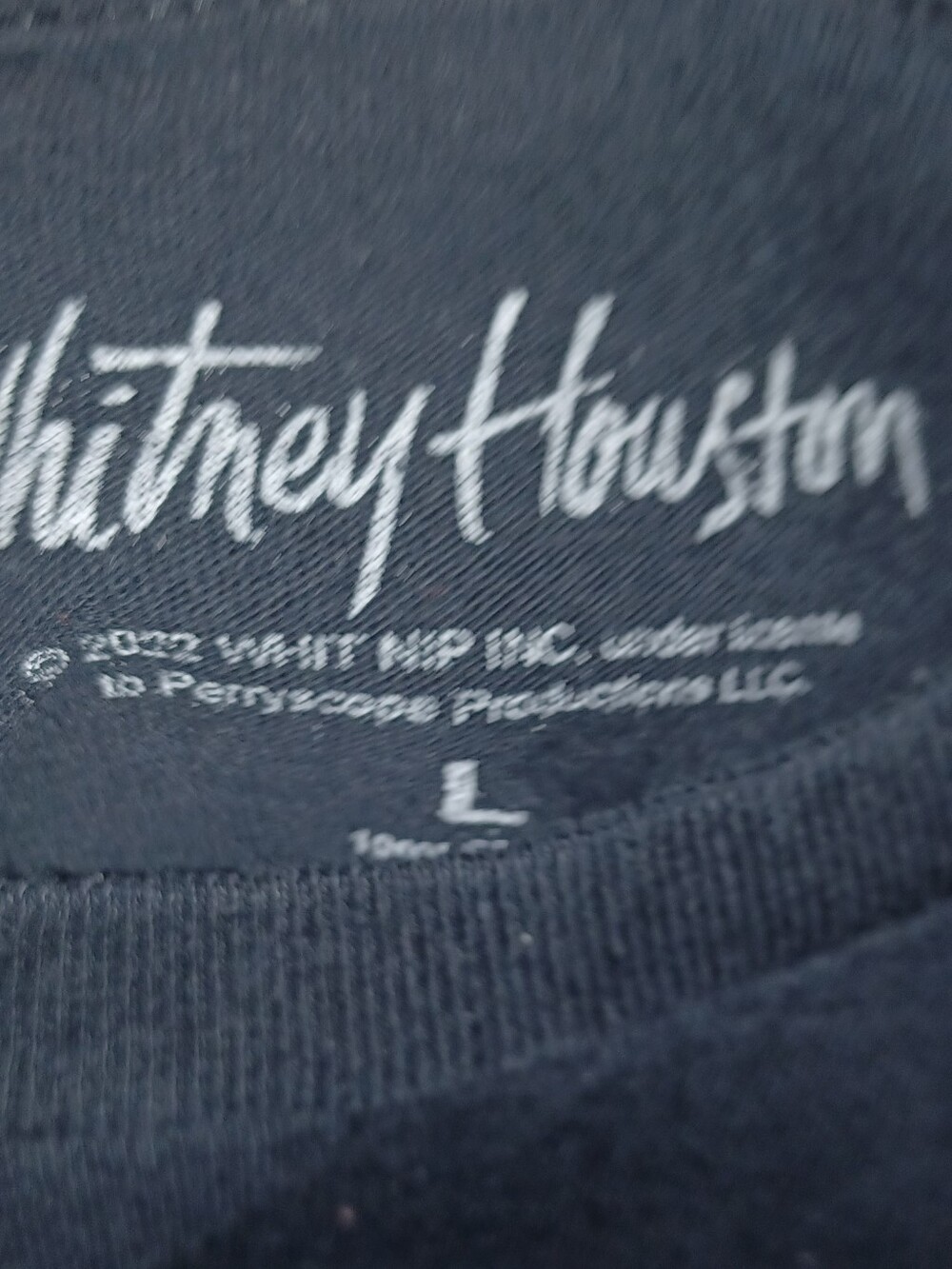 Upcycled Whitney Houston Graphic T-shirt with Red Plaid Sleeves - Picture 10 of 10